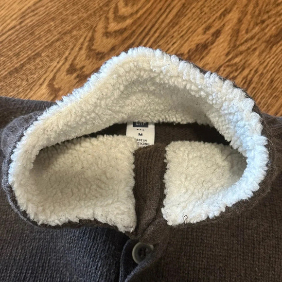 GAP Men’s Brown Fleece Lined Pullover Sweater Knit Winter Warm Size Medium - Picture 6 of 6